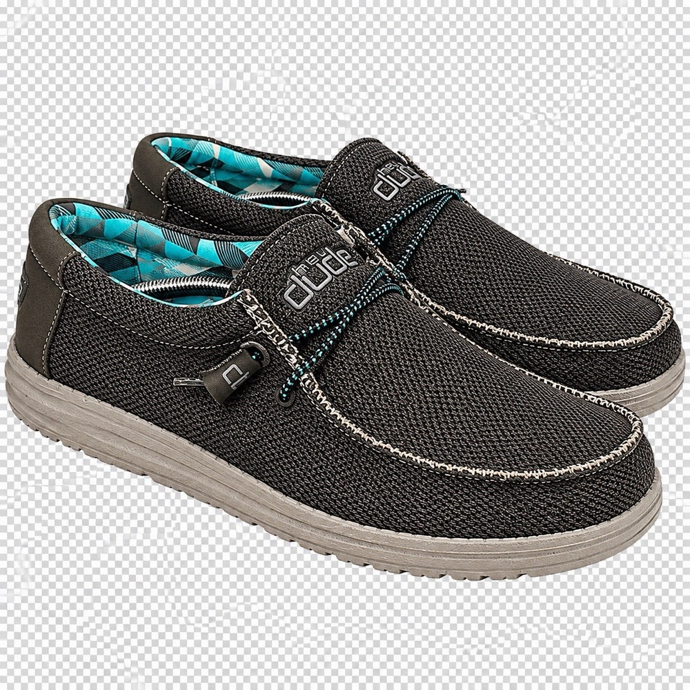 Hey Dude Wally Sox Men's 12 Charcoal Gray Slip On Loafers Lightweight Casual